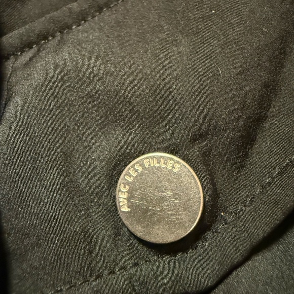 Avec Les Filles Black Bomber Jacket Classic Minimal Chic Coat - Picture 6 of 8